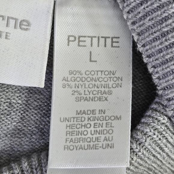 Liz Claiborne Sweater Womens Large Petite Grey Sleeveless Mock Neck Knit Casual - Picture 5 of 10